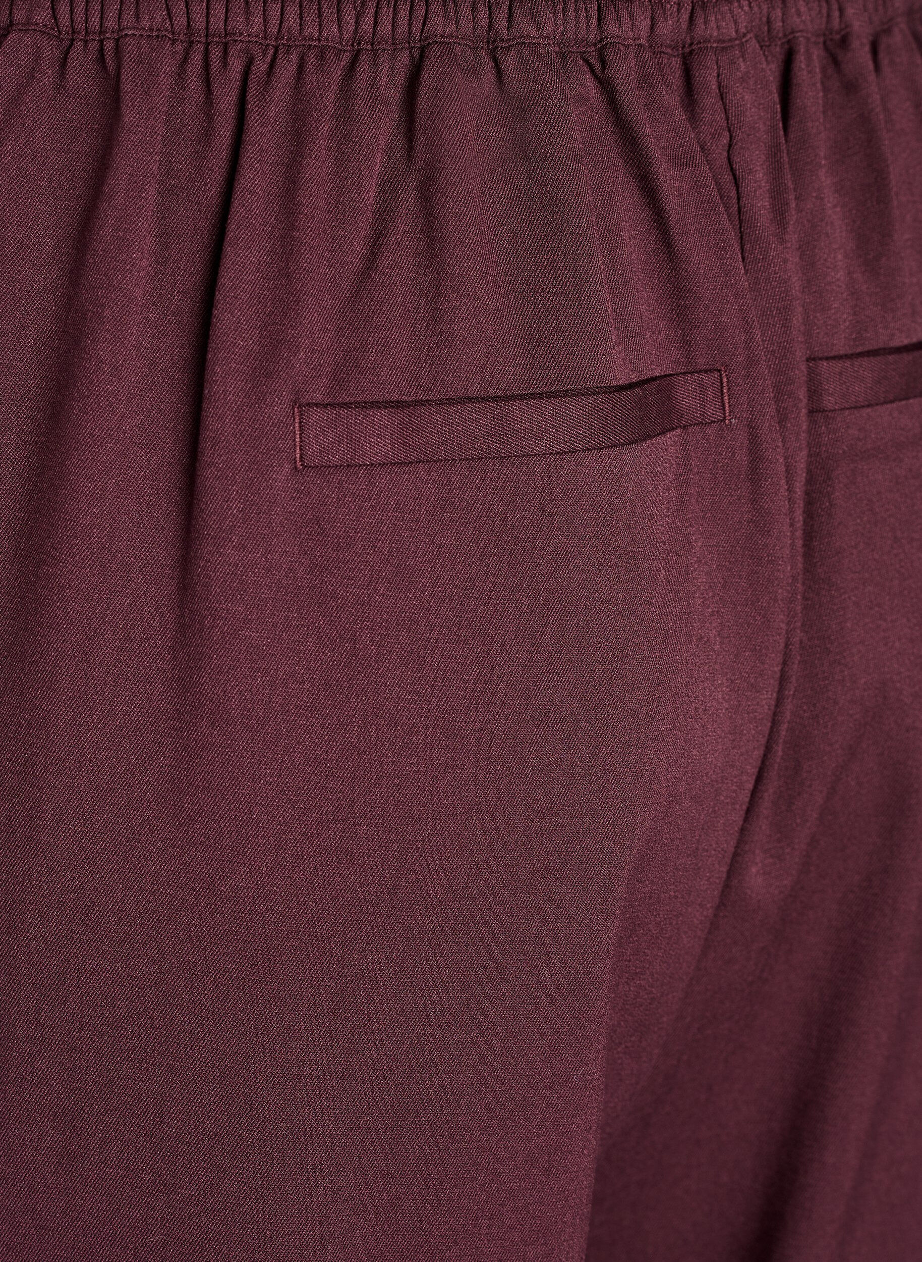ZizziWeite Hose mit hoher Taille, Dunkles Bordeaux, Packshot image number 3