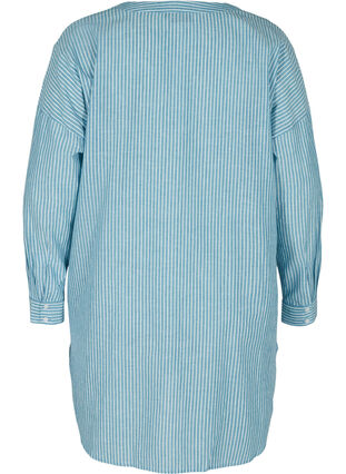 Gestreifte Hemdbluse aus 100% Baumwolle, Blue Stripe, Packshot image number 1