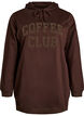 Hoodie mit Textmotiv aus Frottee, Braun, Packshot image number 0