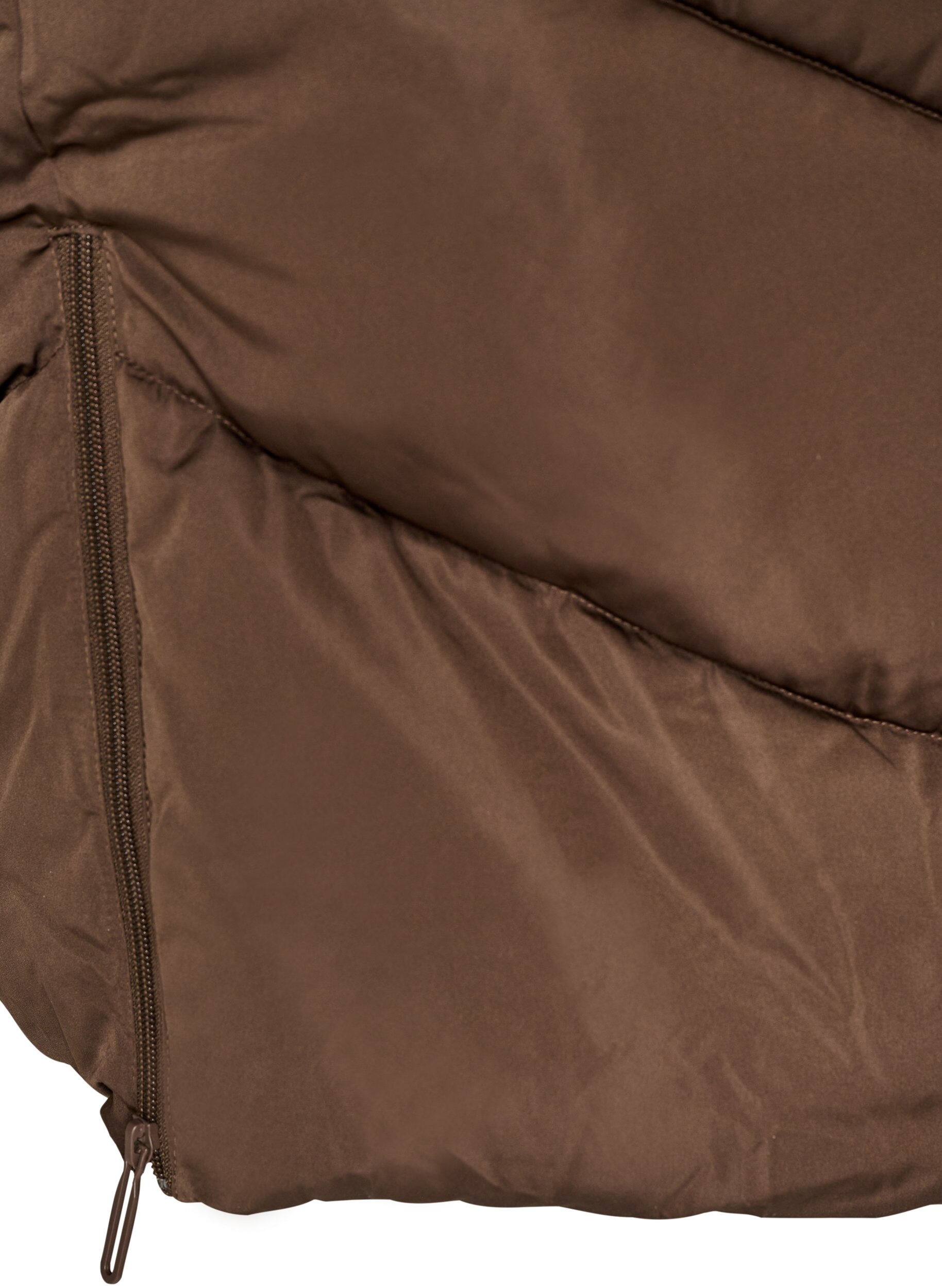 ZizziLanger Puffermantel mit Kapuze und Taschen, Braun, Packshot image number 4