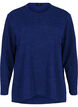 Melange Bluse mit rund um den Neck und langen Ärmel, Sodalite Blue, Packshot image number 0