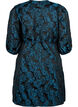 Jacquard-Wickelkleid mit 3/4-Ärmeln, Black Blue, Packshot image number 1
