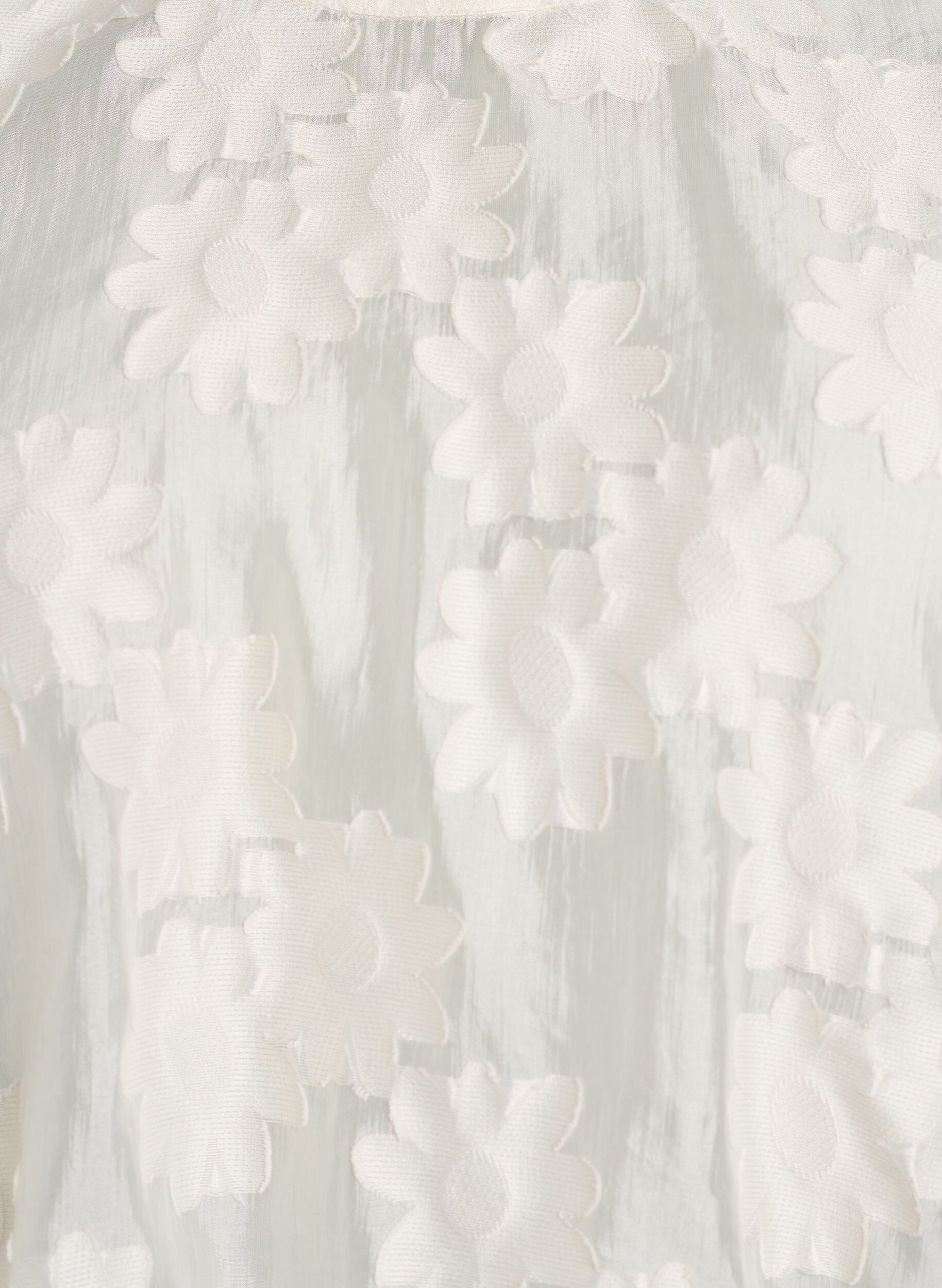 Zizzi&Auml;rmelloses Top aus Jacquard mit floraler Textur, Vanille, Packshot image number 2