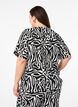 Kurzärmlige Bluse mit Zebraprint, Schwarz, Model image number 2