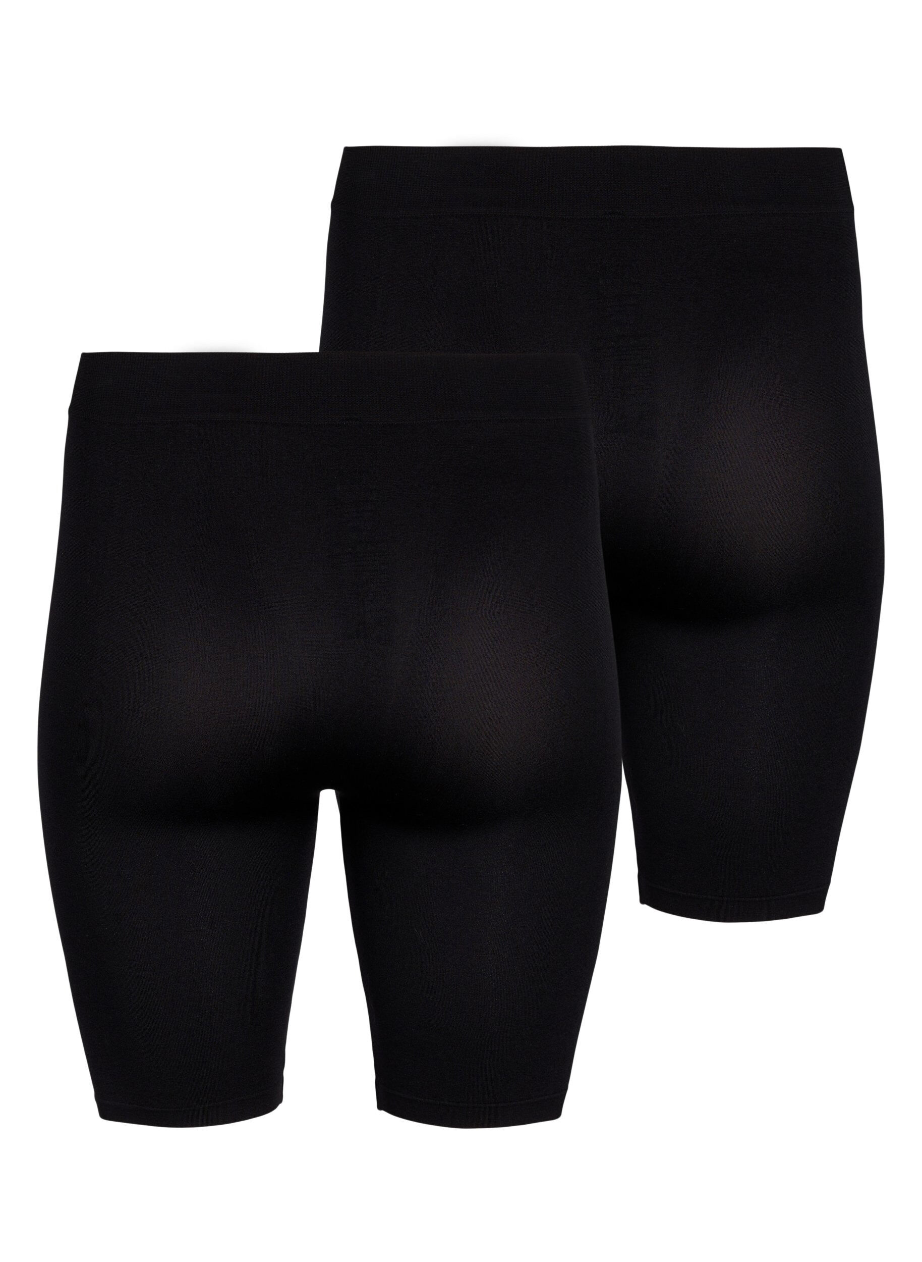 Zizzi2-pack nahtlose Basic Kurze Hosen, Black, Packshot image number 1