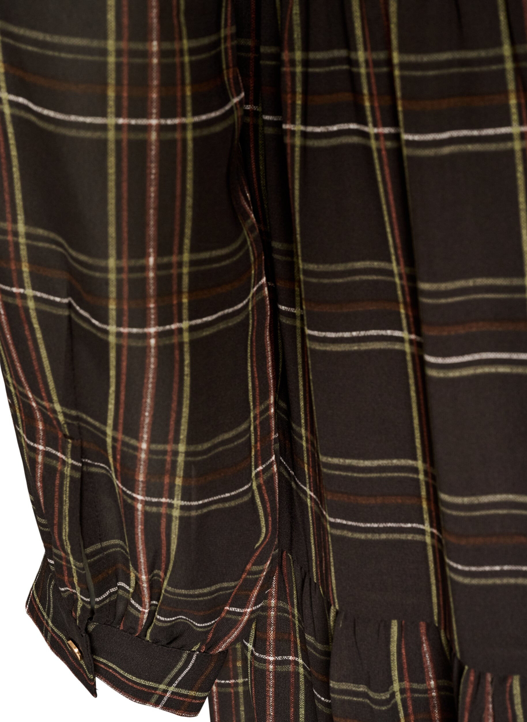 ZizziKariertes Midikleid mit Stufenrock, Braun, Packshot image number 3