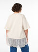 Lockeres T-Shirt mit breitem Spitzenbesatz, Vanille, Model image number 2