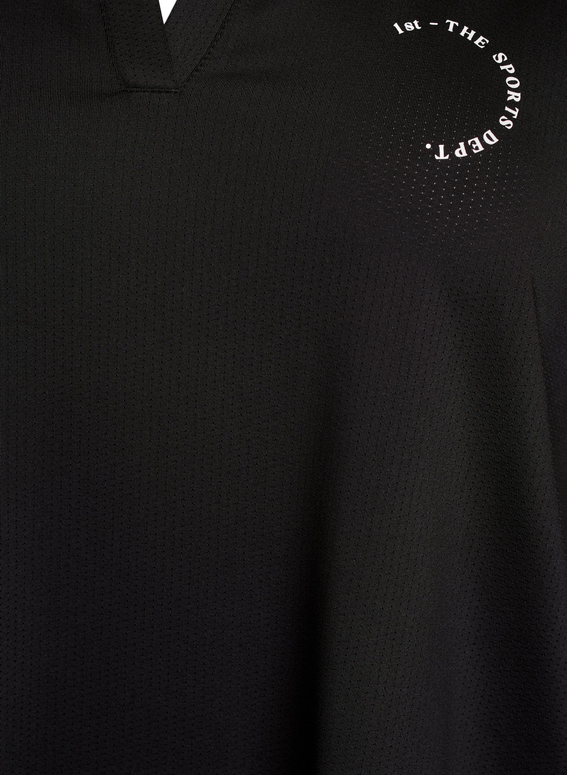 ZizziSportliches Poloshirt mit Streifen-Details, Schwarz, Packshot image number 2