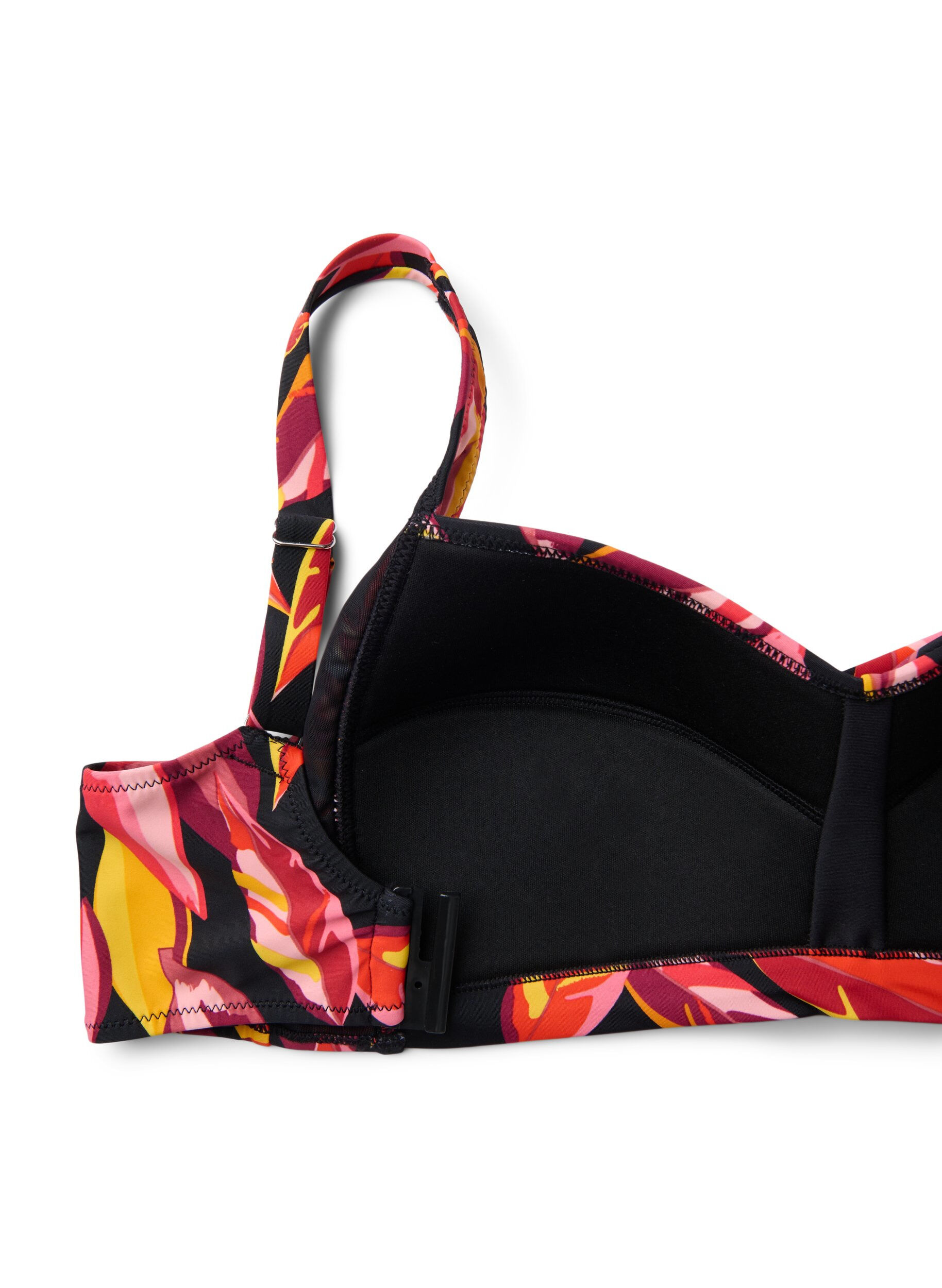 ZizziWattierter Bikini-Oberteil mit Print, Rot, Packshot image number 3