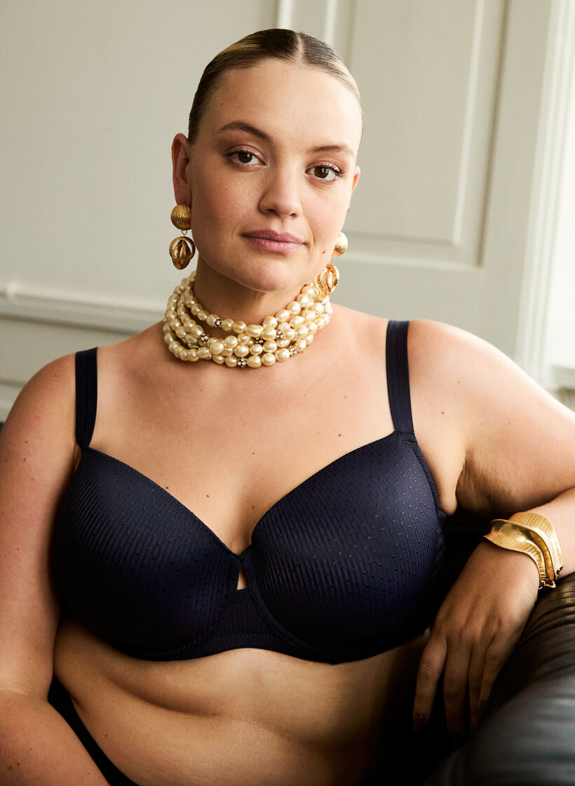 Vorgeformter Bügel-BH mit Muster, Blau, Image