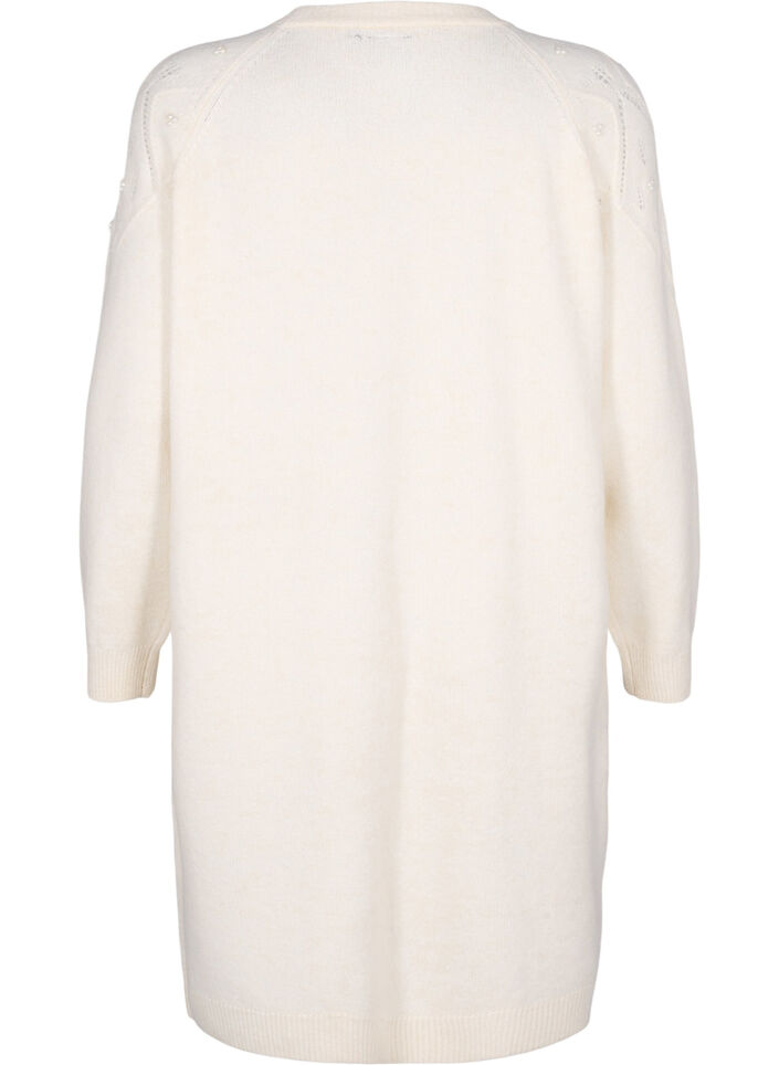 Strickkleid mit Muster und Perlen, Birch Mel., Packshot image number 1