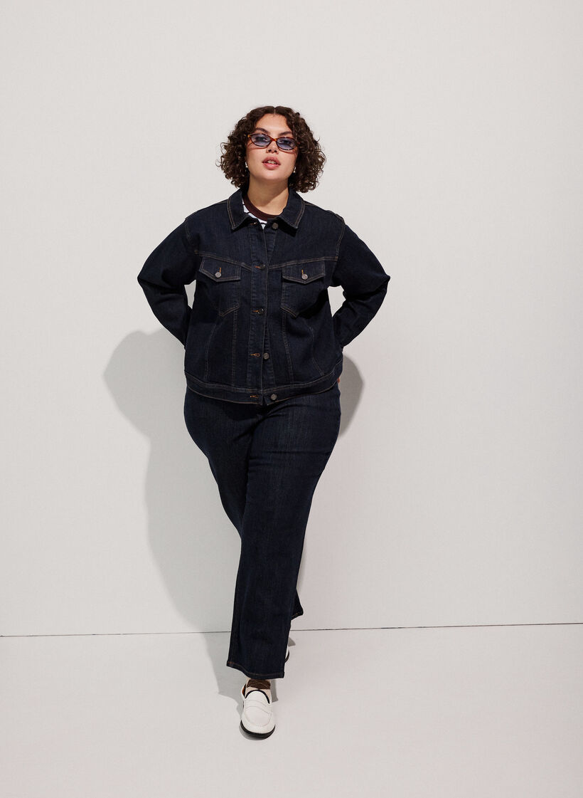 Straight Fit Jeans Kiana mit hoher Taille, Blau, Model image number 1