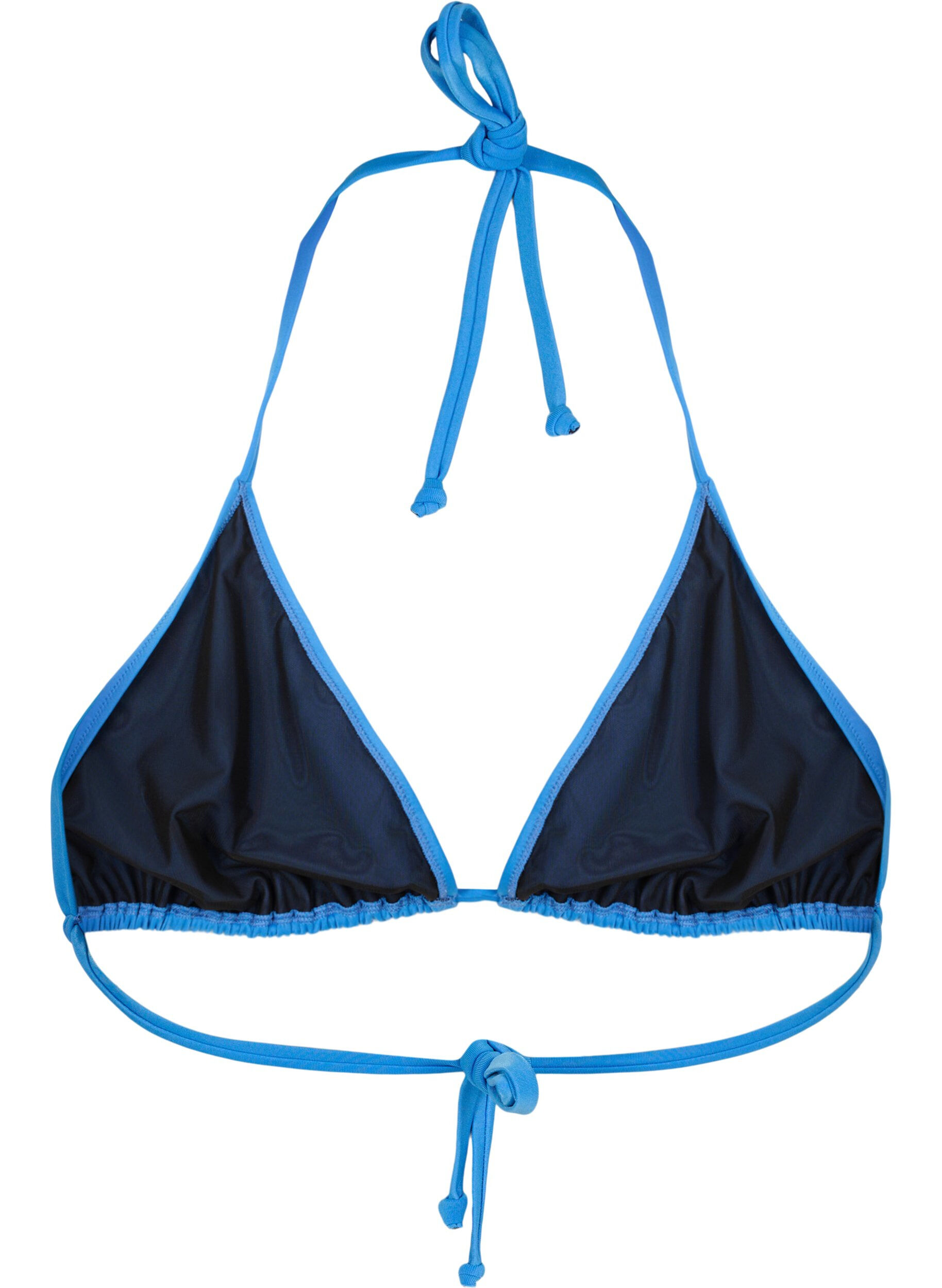 ZizziEinfarbiges Triangel-Bikinioberteil, Blau, Packshot image number 1