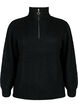 Strickpullover mit hohem Kragen und Rei&szlig;verschluss, Schwarz, Packshot image number 0