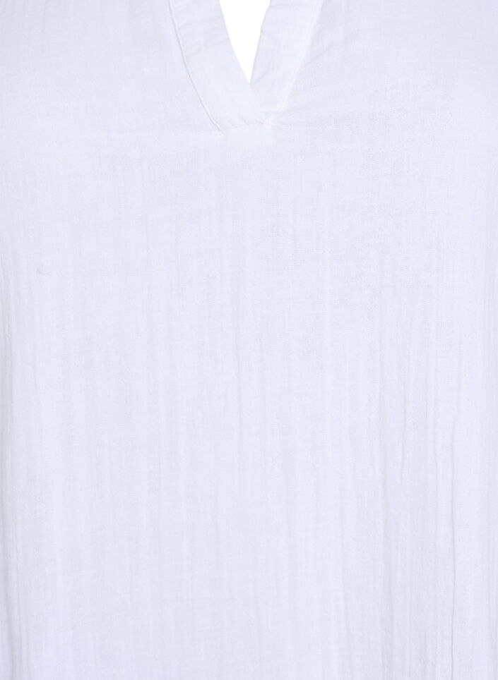 Kurzes A-Linien-Kleid aus Baumwollmusselin, Wei&szlig;, Packshot image number 2