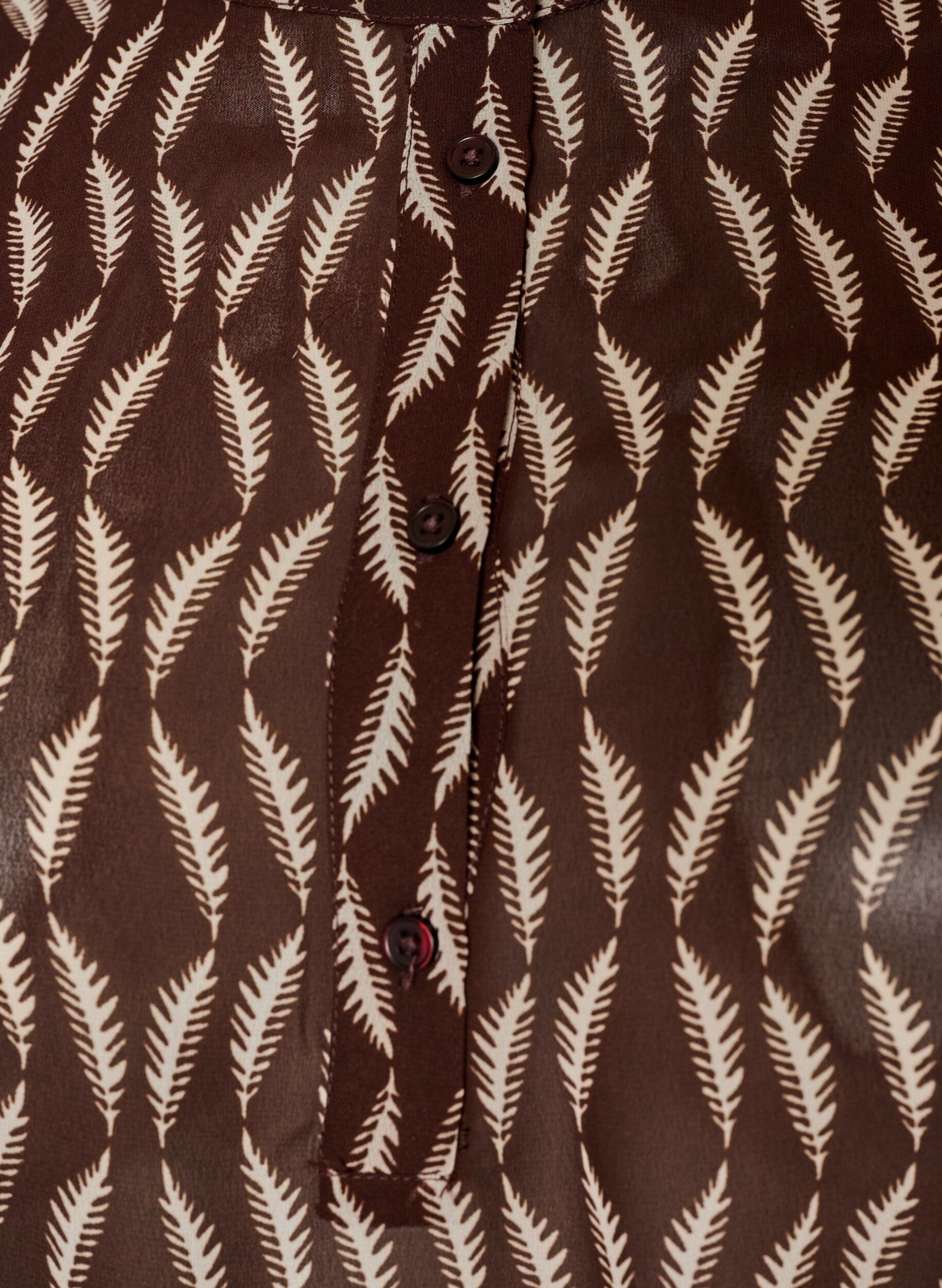 ZizziBluse mit Allover-Print und kurzer Knopfleiste, Braun, Packshot image number 2
