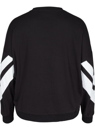 Sweatshirt mit Printdetails an den Ärmeln, Black, Packshot image number 1