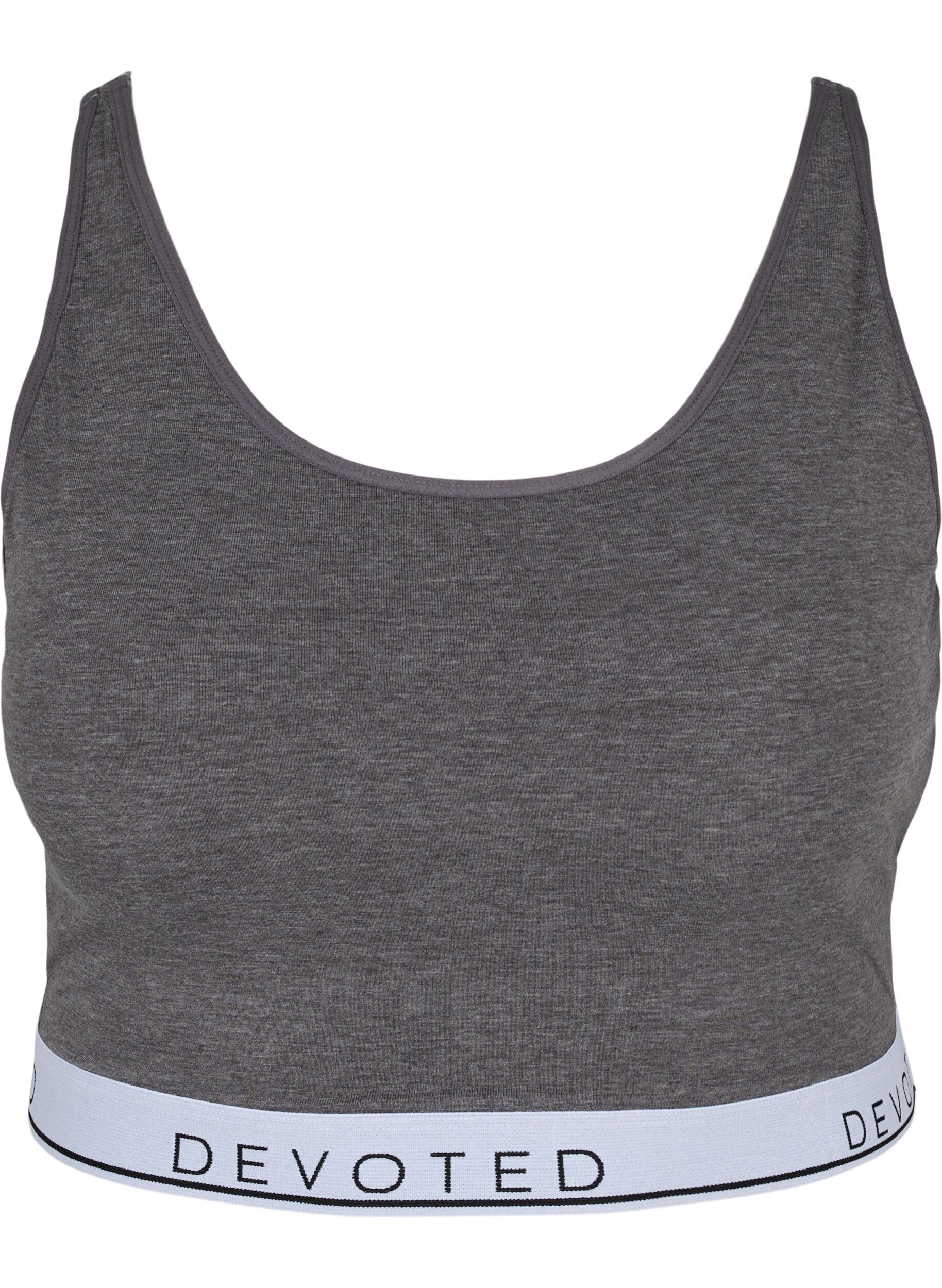 ZizziMelierter BH mit verstellbaren Tr&auml;gern, Medium Grey Melange, Packshot image number 0