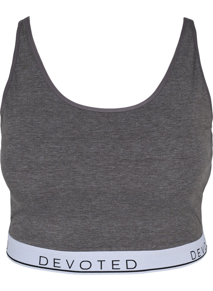 Melierter BH mit verstellbaren Trägern, Medium Grey Melange, Packshot image number 0