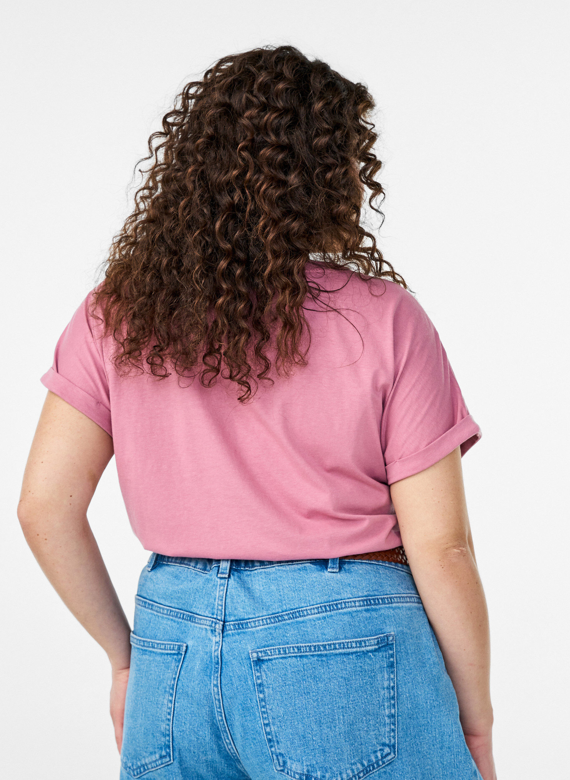 ZizziKurz&auml;rmeliges T-Shirt aus einer Baumwollmischung, Rot, Model image number 2