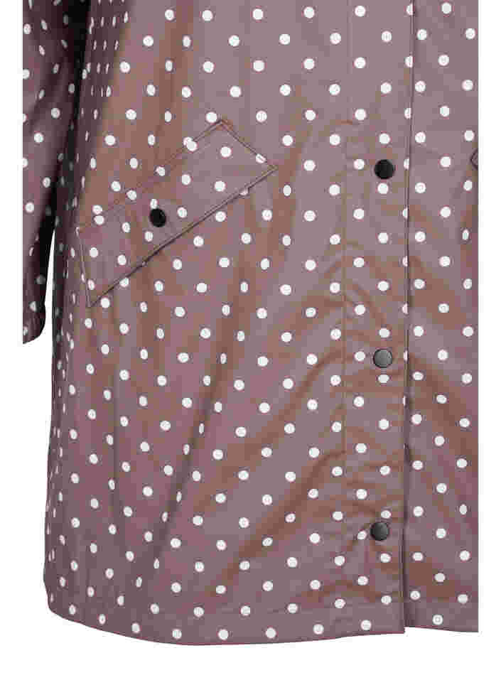 Regenjacke mit Punktmuster und Kapuze, Iron W/White dot, Packshot image number 3