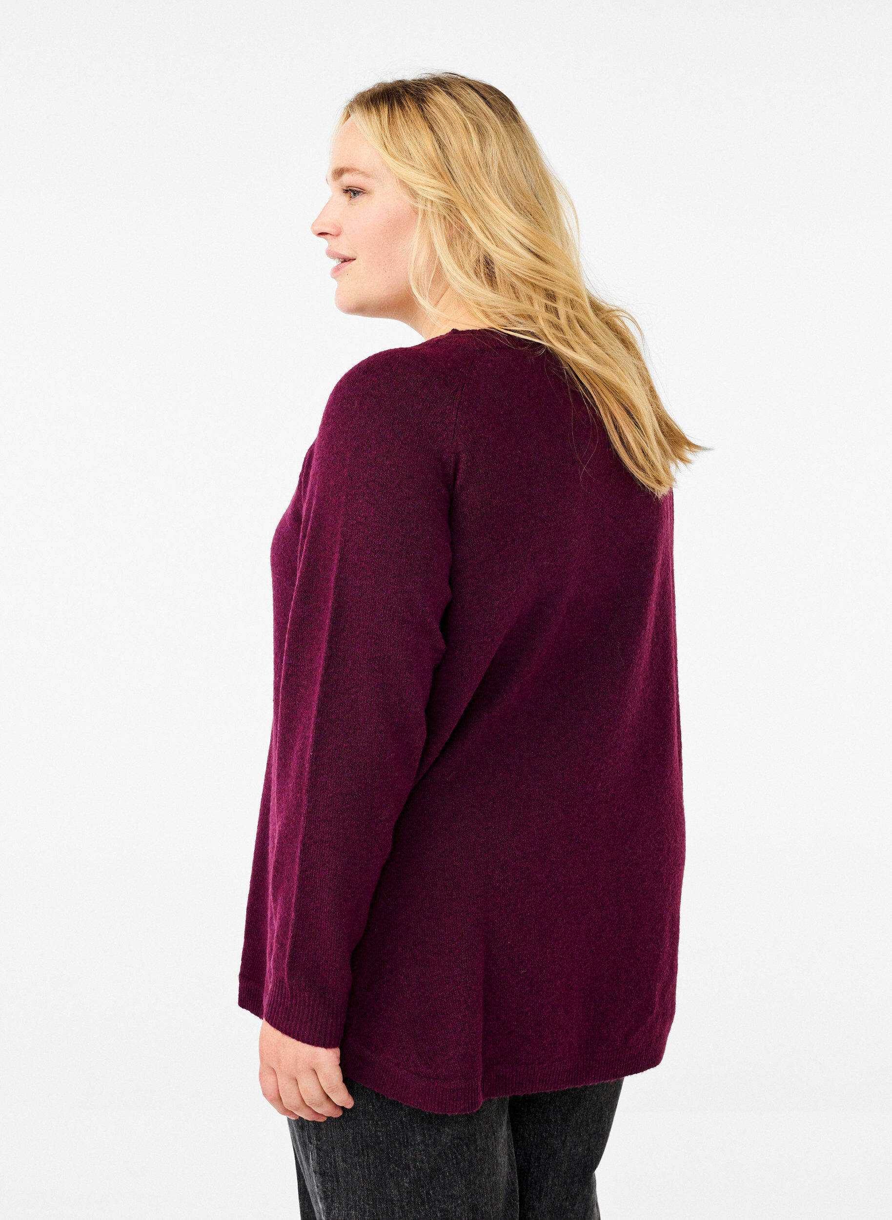 ZizziStrickbluse mit Perlendetails, Potent P. Black Mel., Model image number 1