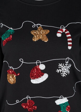 Weihnachts-Sweatshirt, Black Decoration, Packshot image number 2