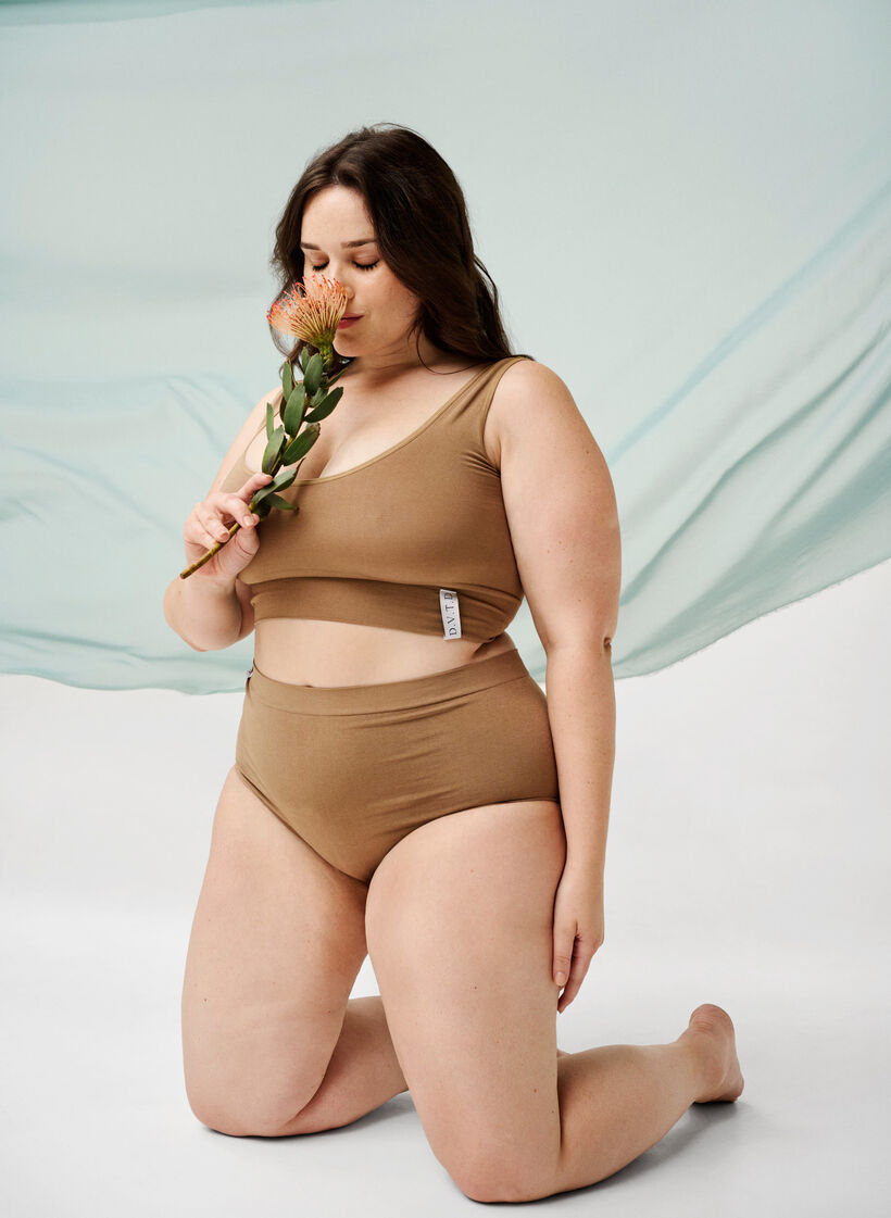 Nahtloser BH mit Rundhalsausschnitt, Driftwood, Image image number 0