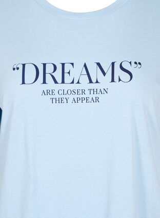 Oversize Schlaf-T-Shirt aus Bio-Baumwolle, Cashmere Blue DREAMS, Packshot image number 2
