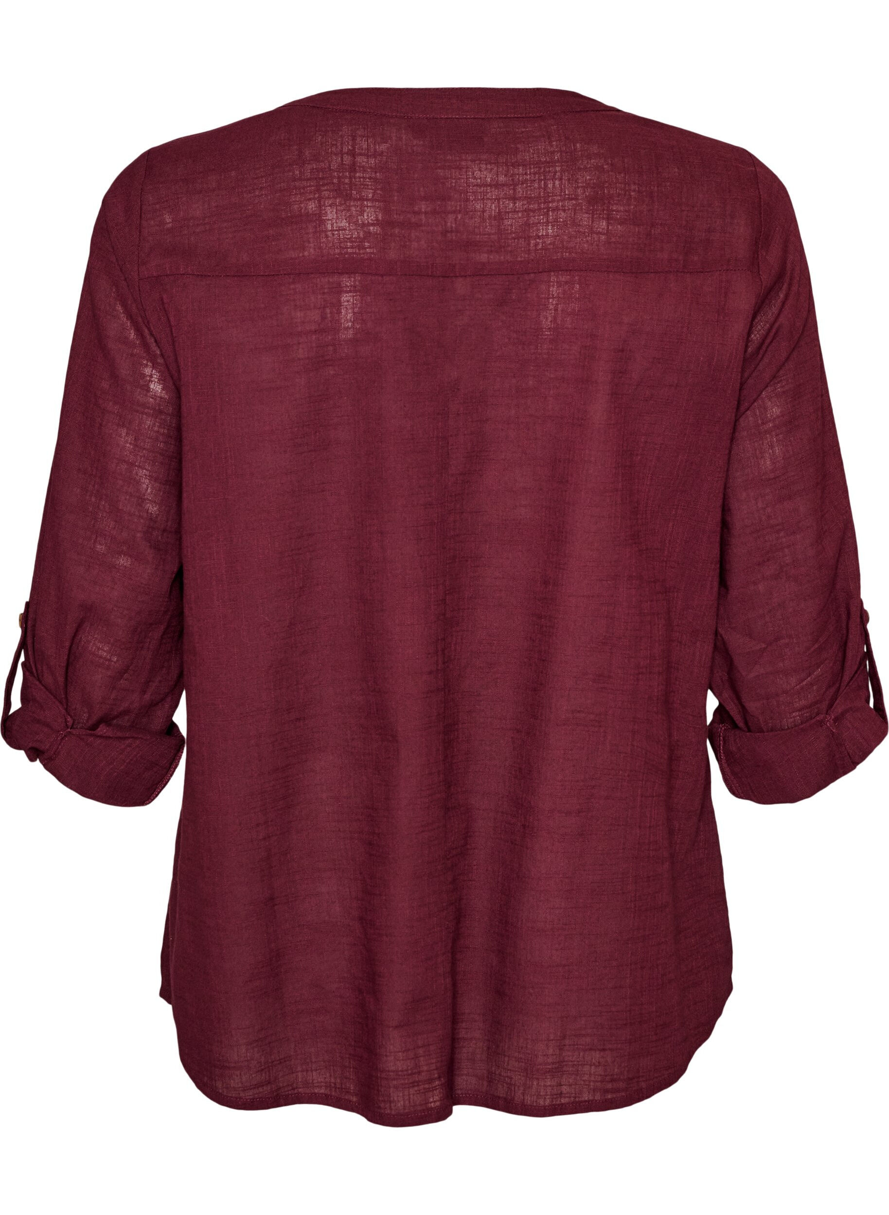 ZizziBaumwollbluse mit V-Ausschnitt, Rot, Packshot image number 1