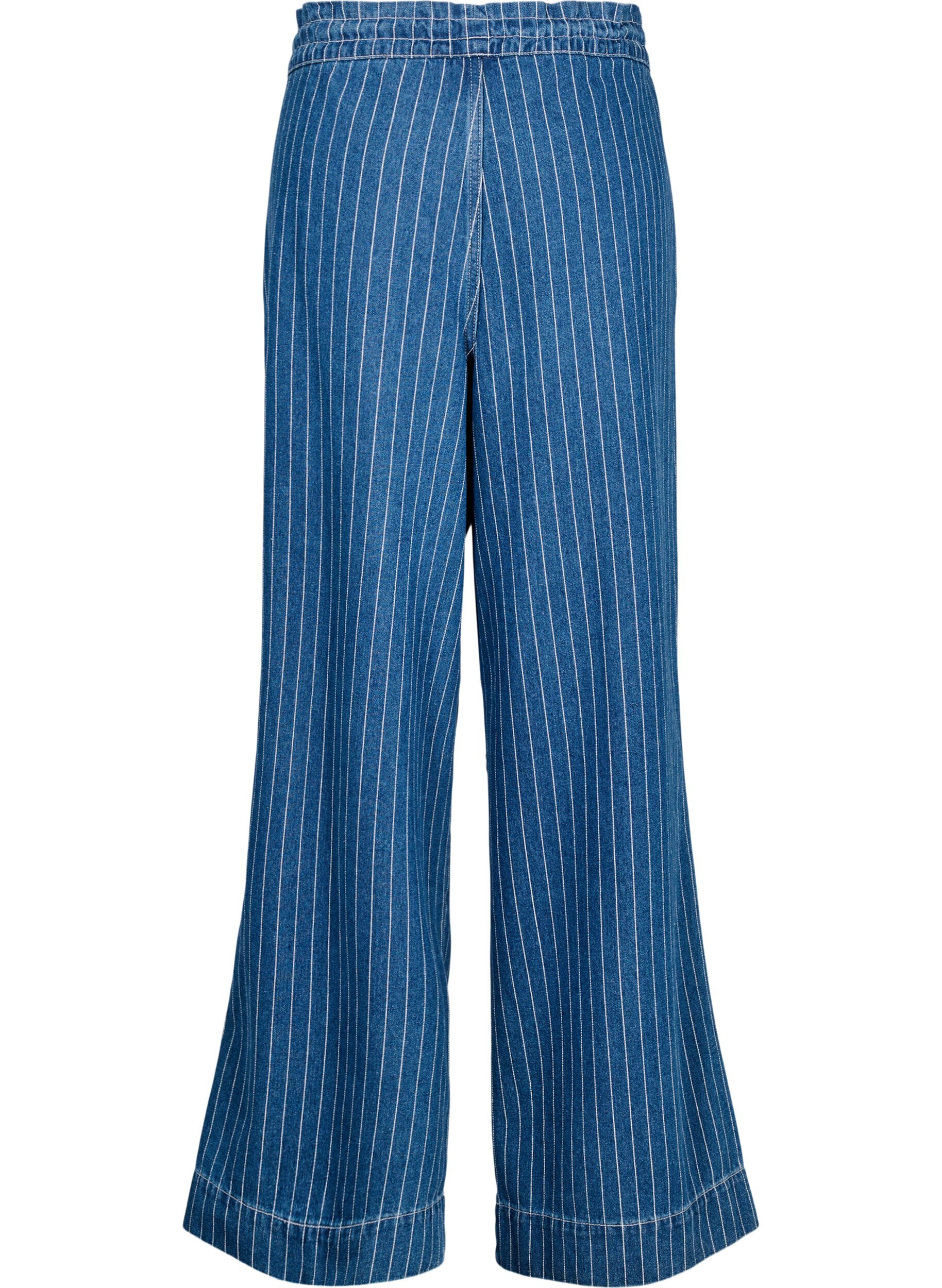 ZizziJeans mit weitem Bein und Streifen, Blau, Packshot image number 1