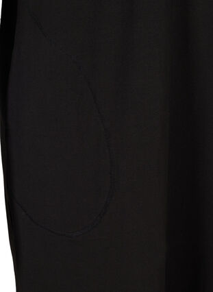 Kurzarm Kleid aus Baumwolle mit Taschen, Solid Black, Packshot image number 3