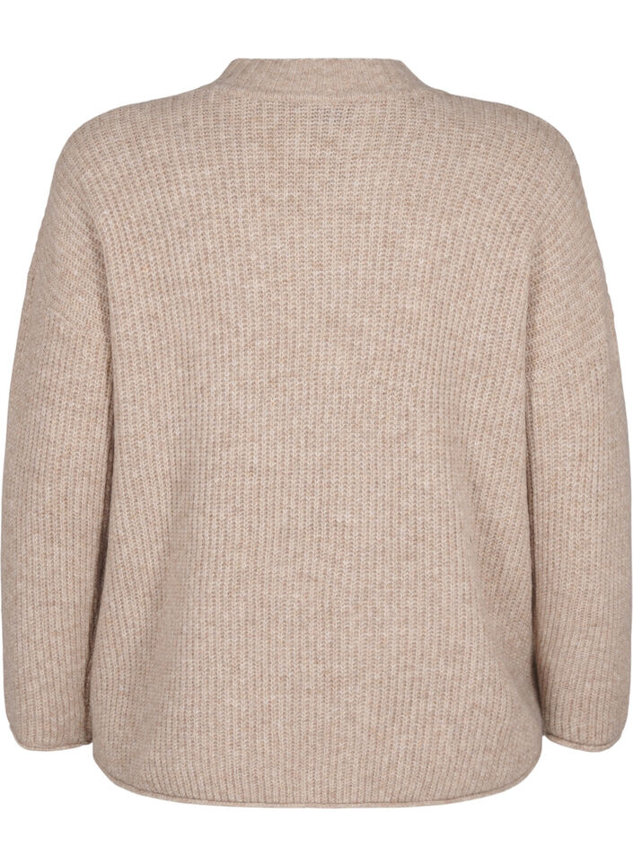 Pullover mit Streifenmuster und langen Ärmeln, Simply Taupe Mel., Packshot image number 1
