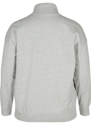 Meliertes Sweatshirt mit Reißverschluss, Light Grey Melange, Packshot image number 1