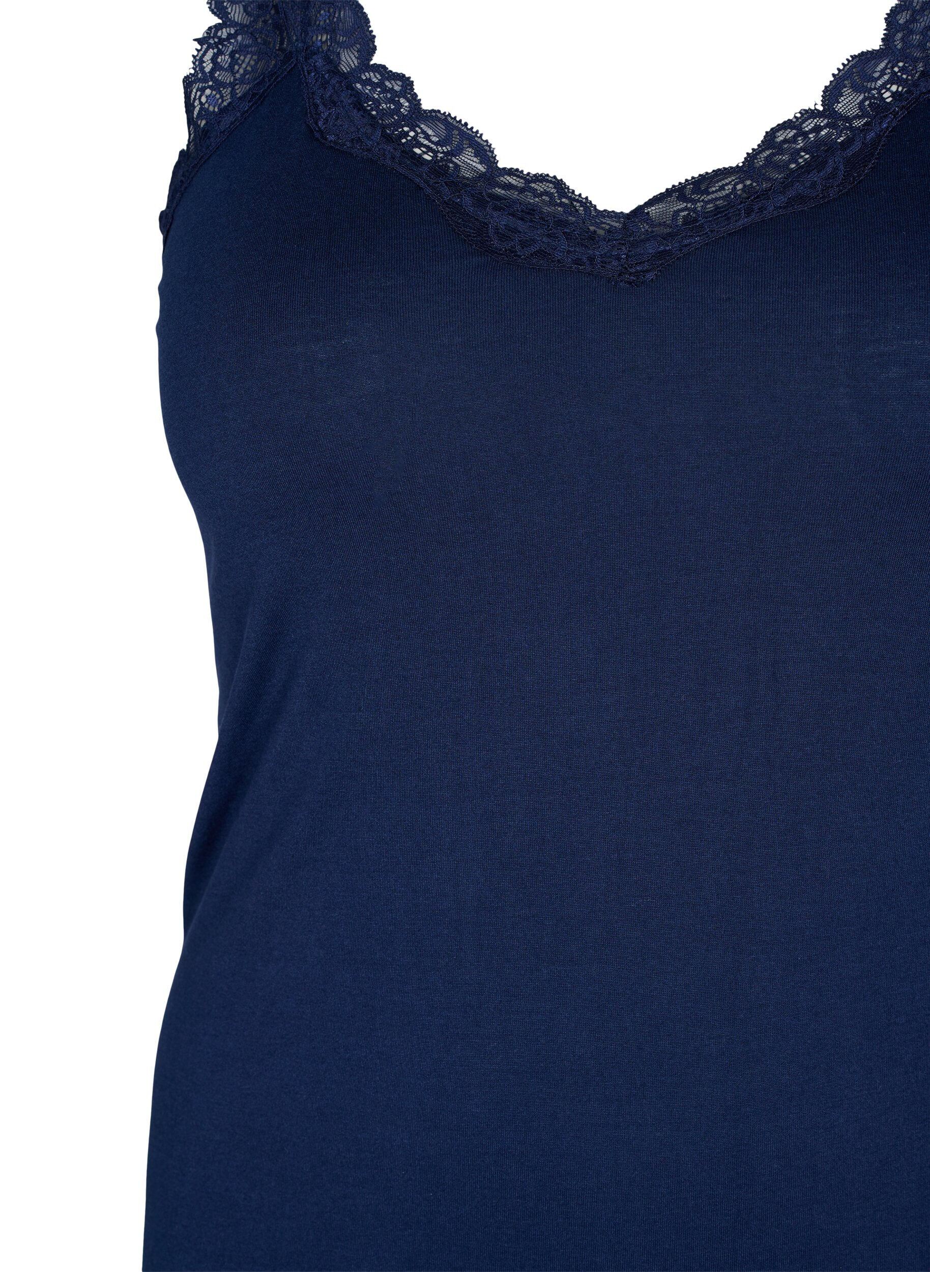 Zizzi2er-Pack Tops mit Spitze, Navy B/Jolly Green, Packshot image number 2