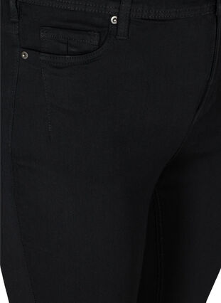 Cropped Amy Jeans mit hoher Taille und Reißverschluss, Black, Packshot image number 2