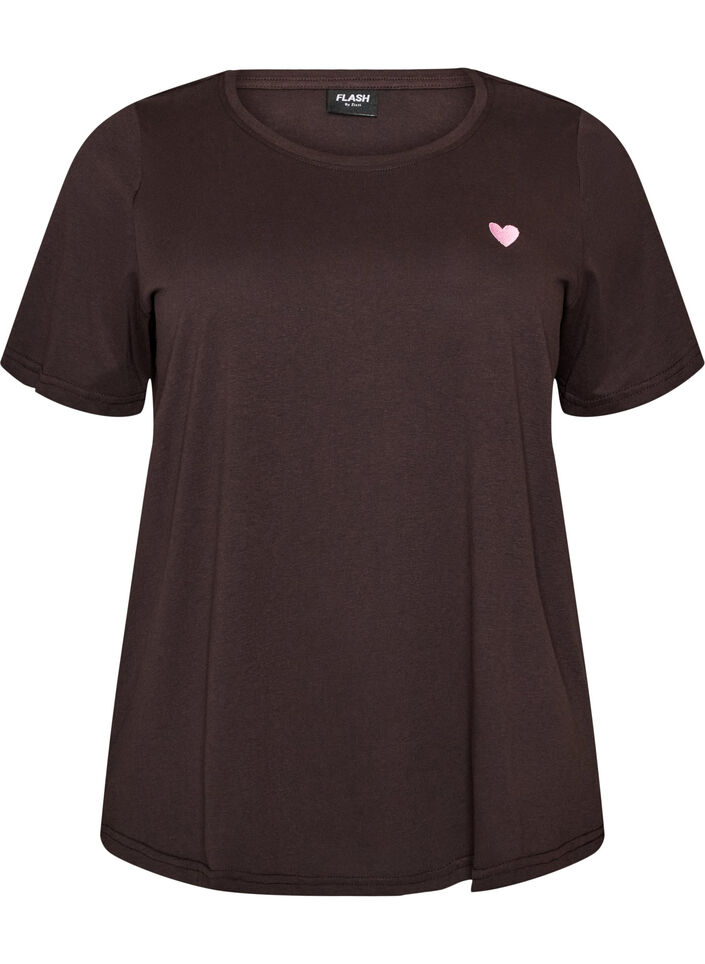 T-Shirt mit Print, Braun, Packshot image number 0