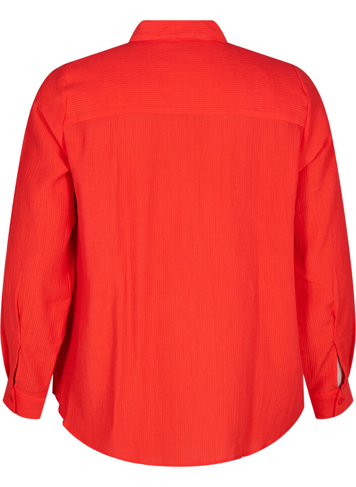 Bluse mit gestreiftem Muster, Rot, Packshot image number 1