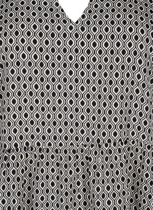 FLASH – A-Linien-Kleid mit Print, Black White Graphic, Packshot image number 2