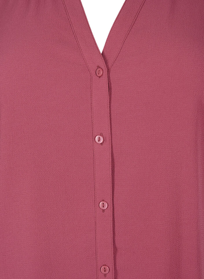  Hemdbluse mit 3/4-Ärmeln und Rüschenkragen, Dry Rose, Packshot image number 2