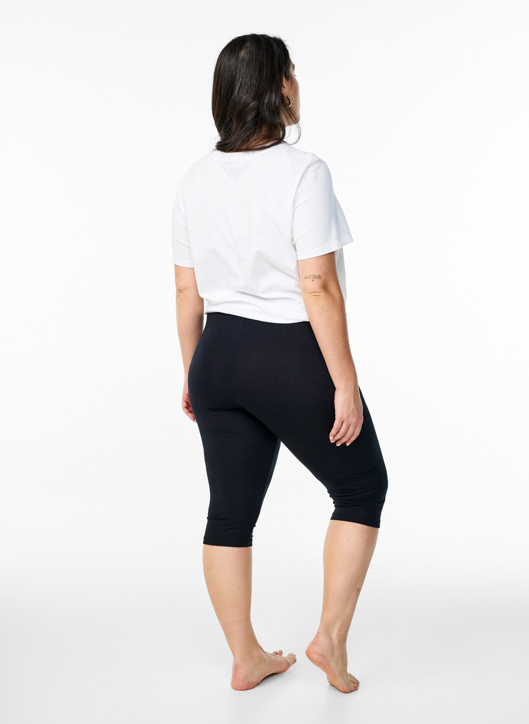 ZizziBasic-Leggings mit 3/4-L&auml;nge aus Viskose, Black, Model image number 1