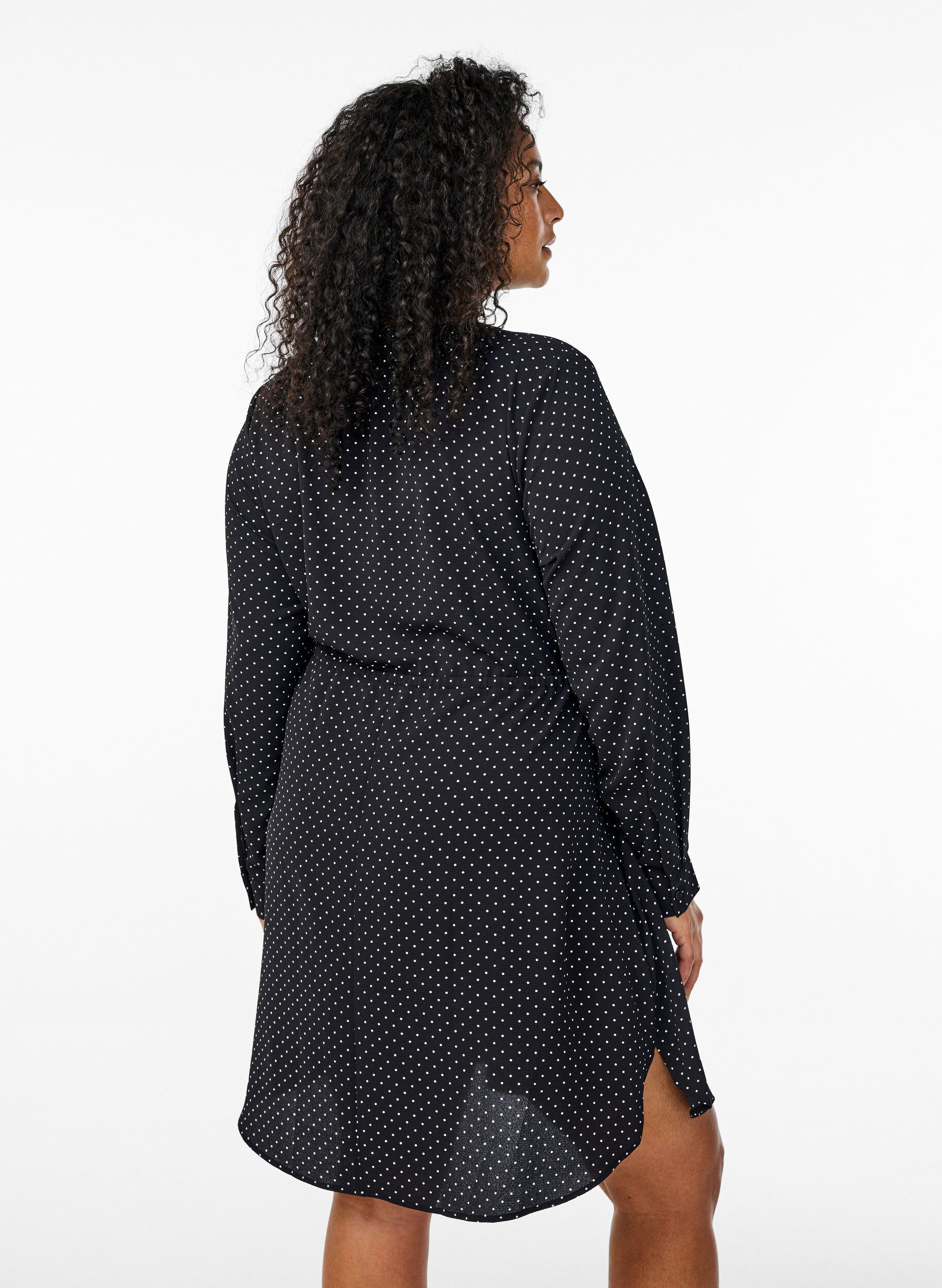 ZizziKnielanges Kleid mit Bindeg&uuml;rtel, Schwarz, Model image number 2