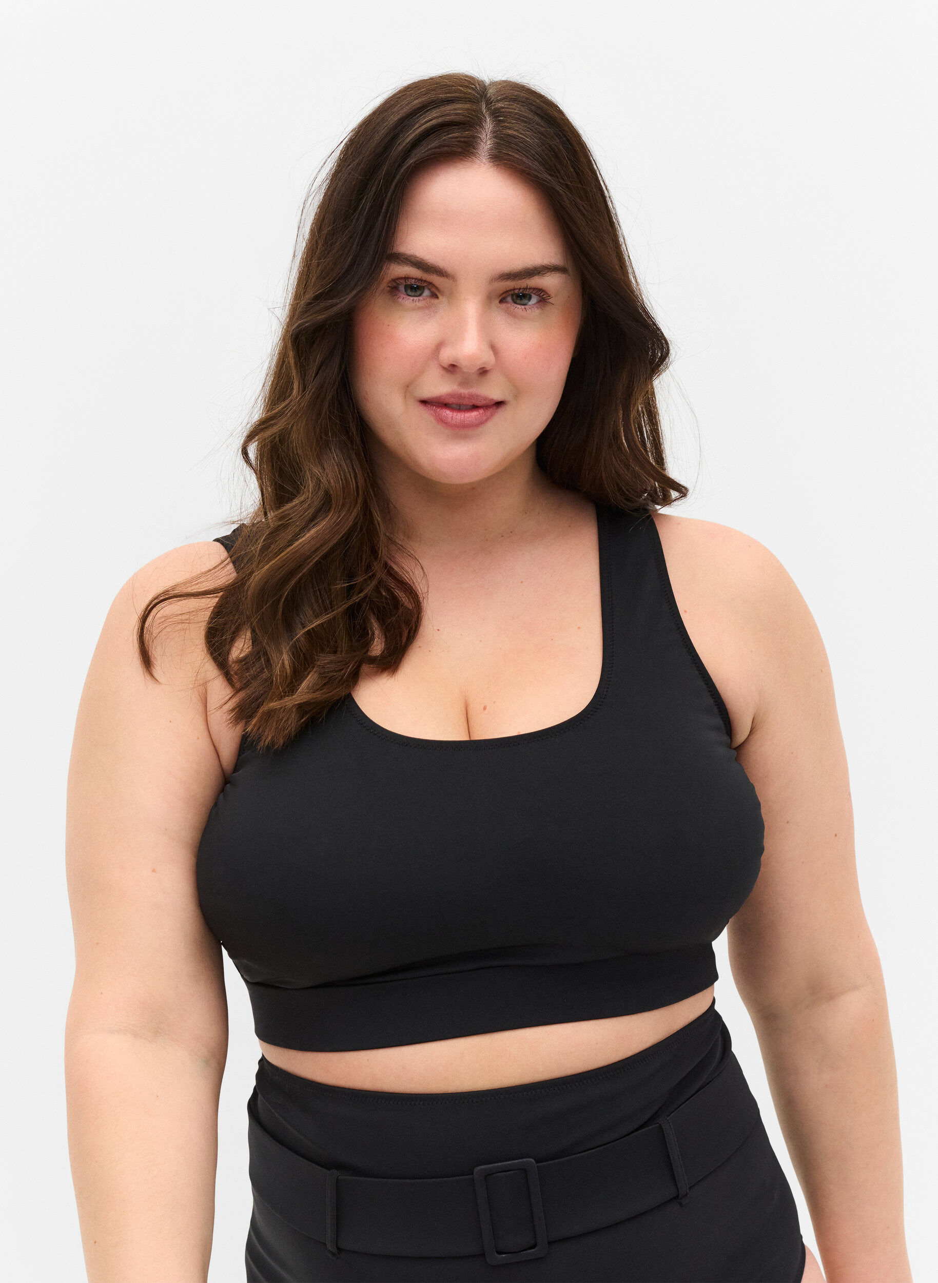 ZizziBikini-Top mit Rundhalsausschnitt, Black, Model image number 0