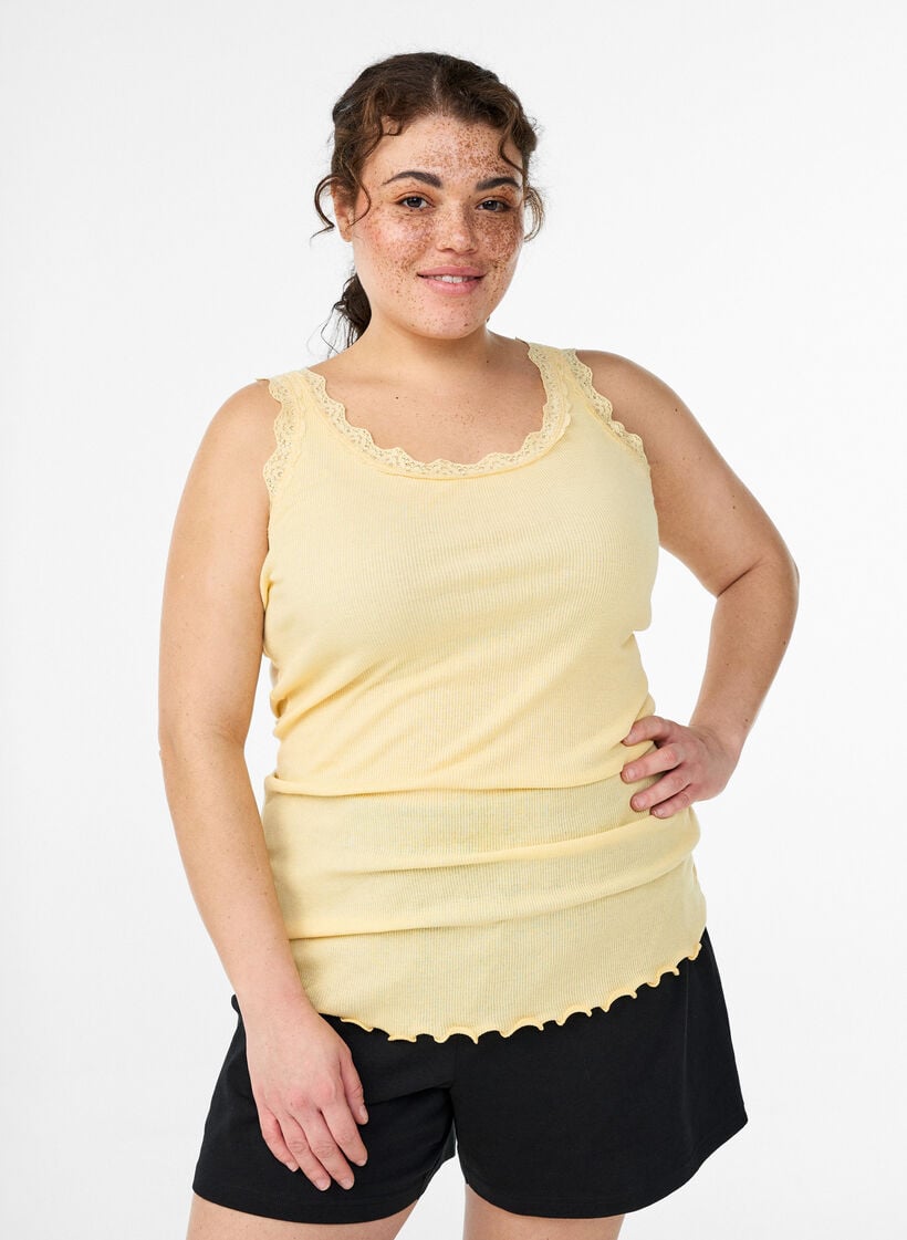 Spitzentop, Gelb, Model image number 0