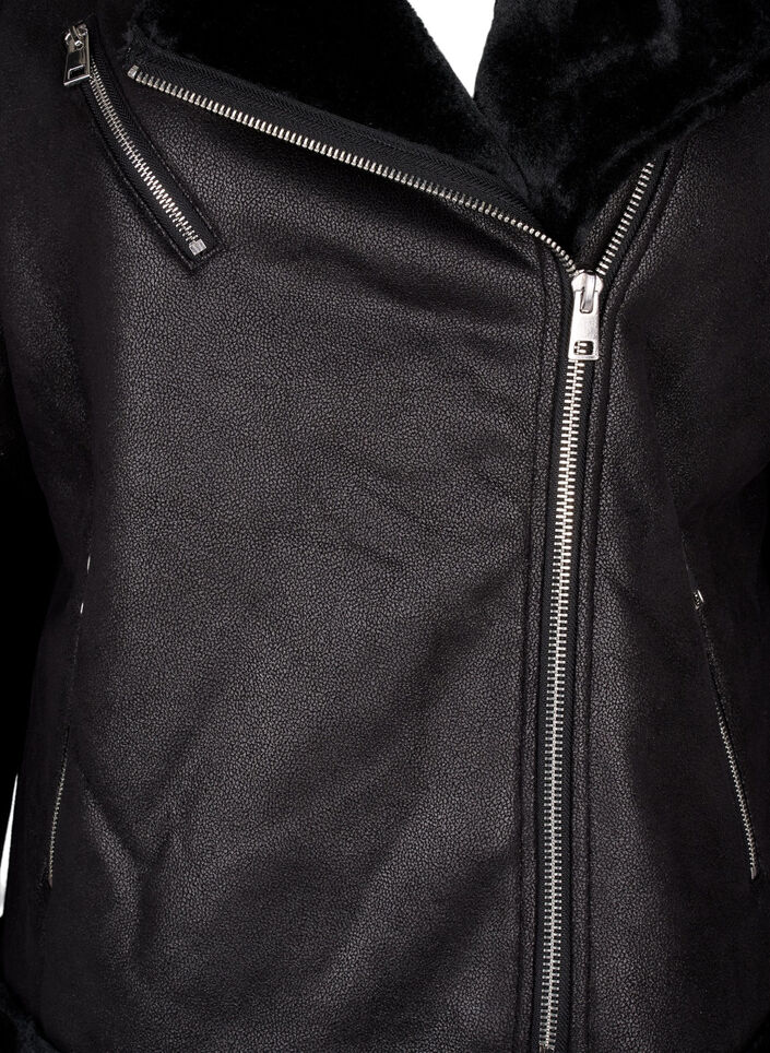 Pilotenjacke aus Kunstleder, Black, Packshot image number 3