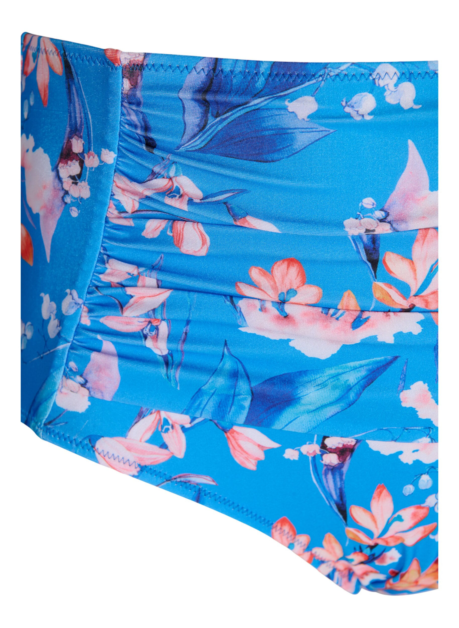 ZizziExtra hoch taillierte Bikini-Hose mit Print, Blau, Packshot image number 2