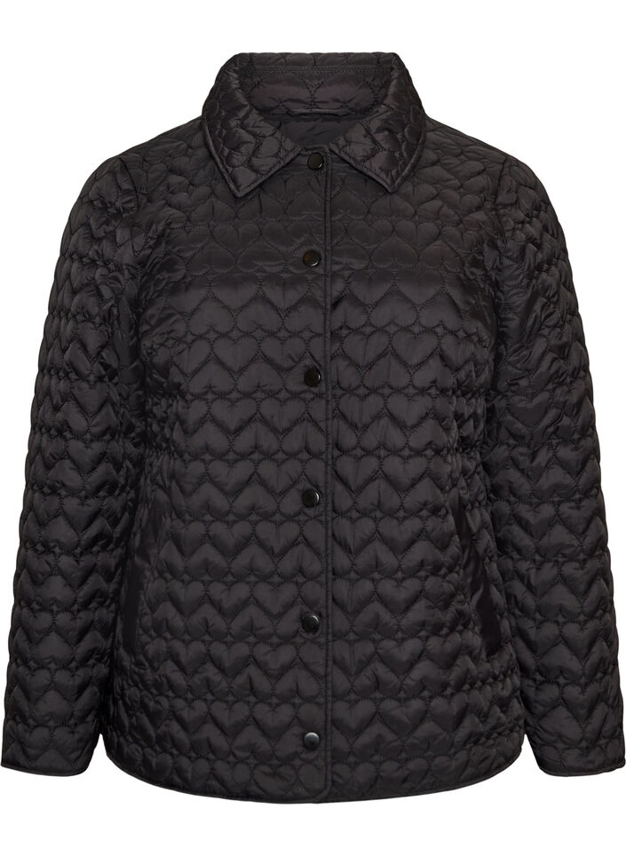 Leicht wattierte Jacke mit dekorativer Steppung, Schwarz, Packshot image number 0