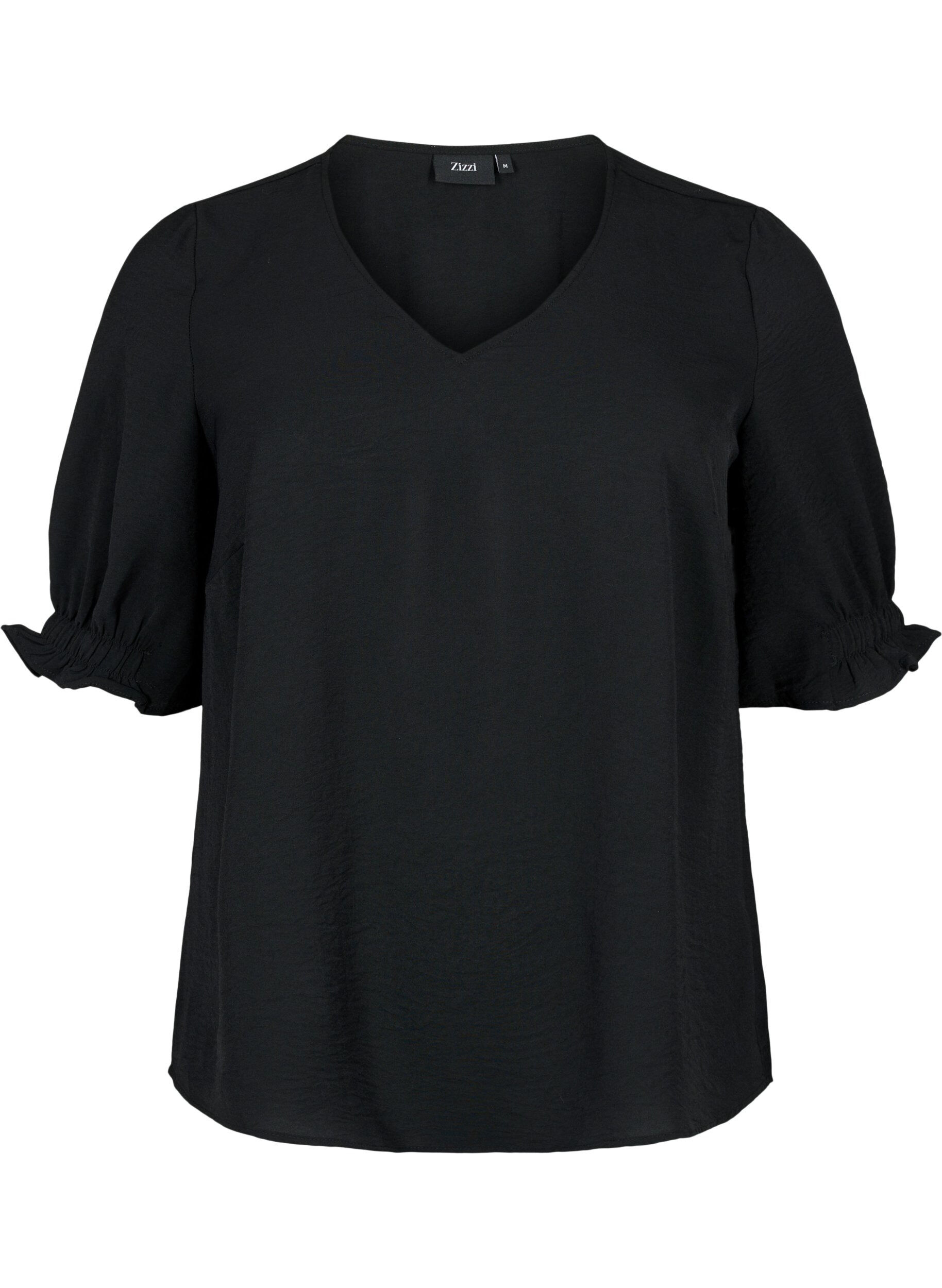 ZizziBluse mit V-Ausschnitt, Black, Packshot image number 0
