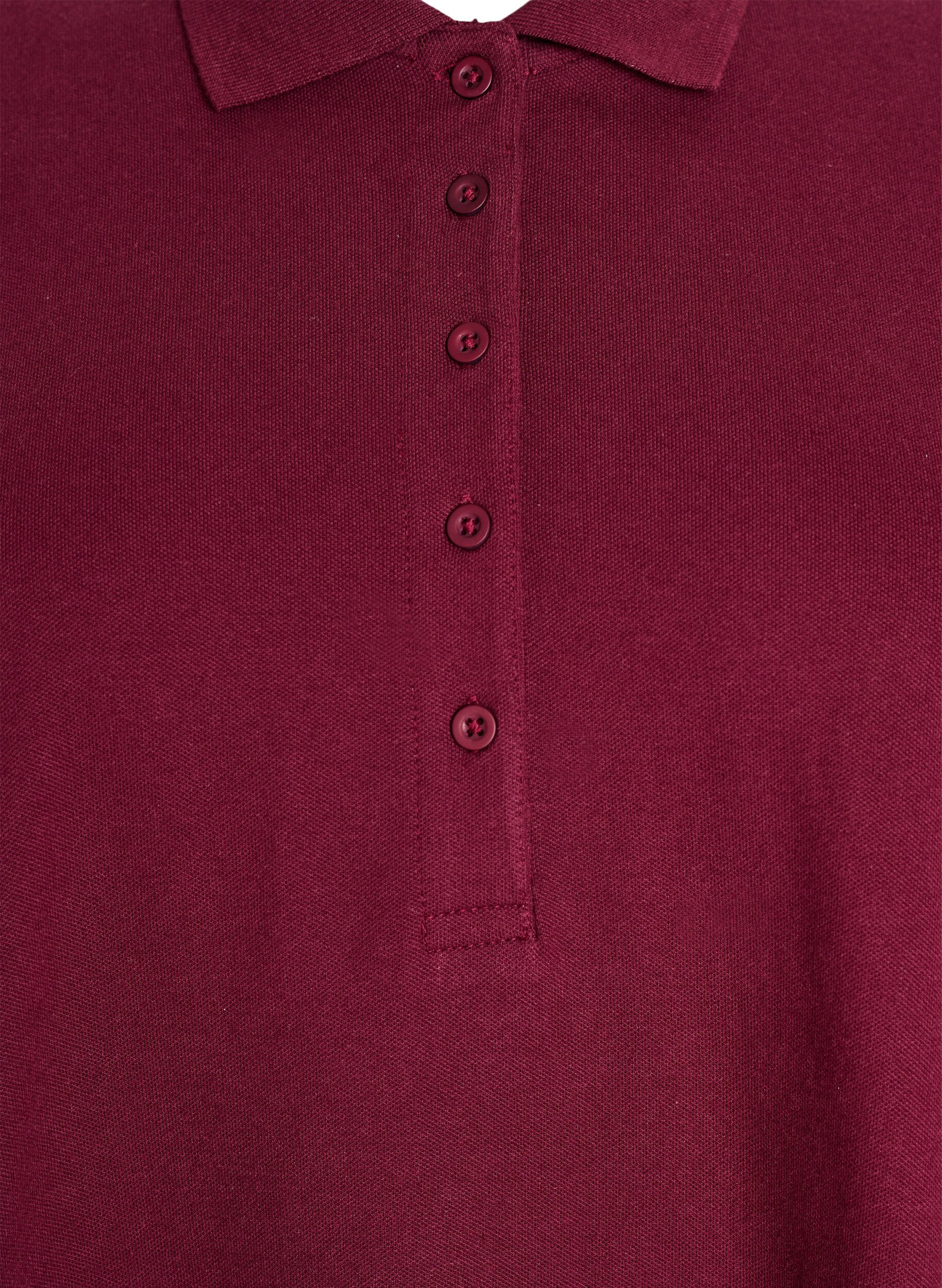 ZizziKurzes Polokleid im A-Linien-Schnitt, Dunkles Bordeaux, Packshot image number 2