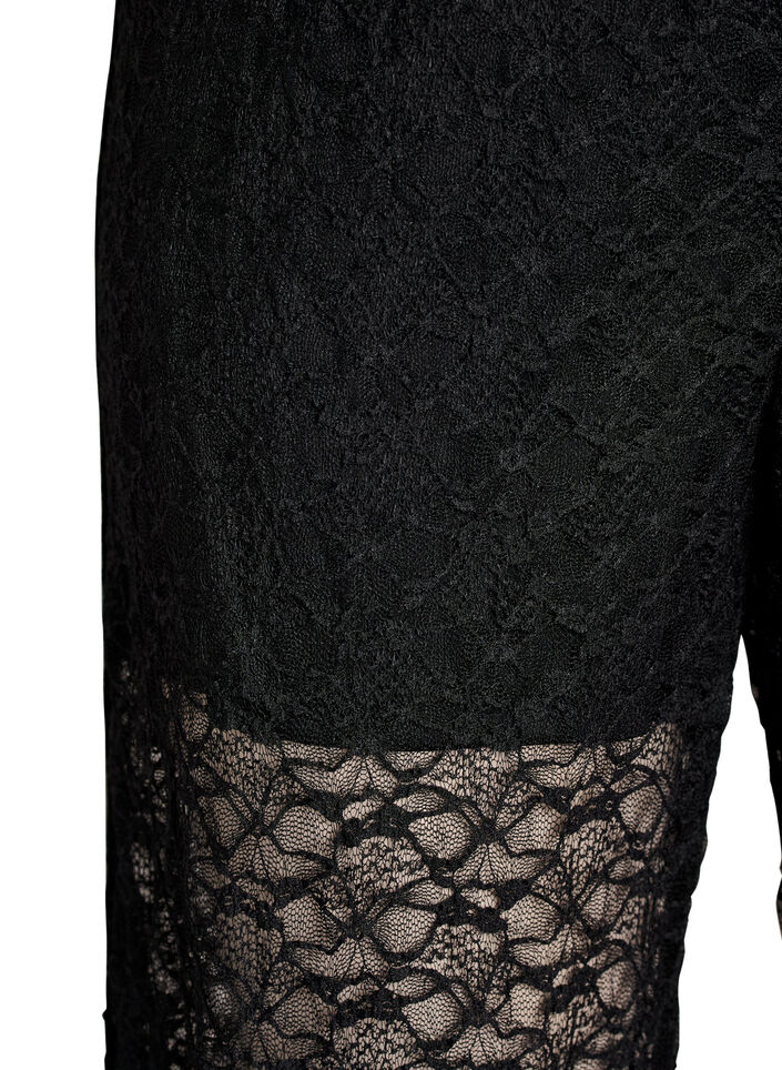 Transparente Spitzenhose mit weitem Bein, Schwarz, Packshot image number 2